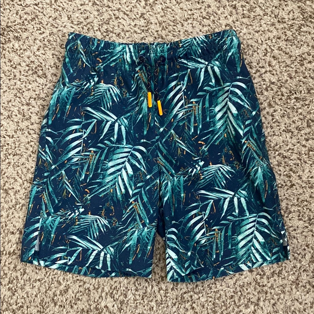 All in Motion Boys Swim Hybrid Shorts Palm Frond Print